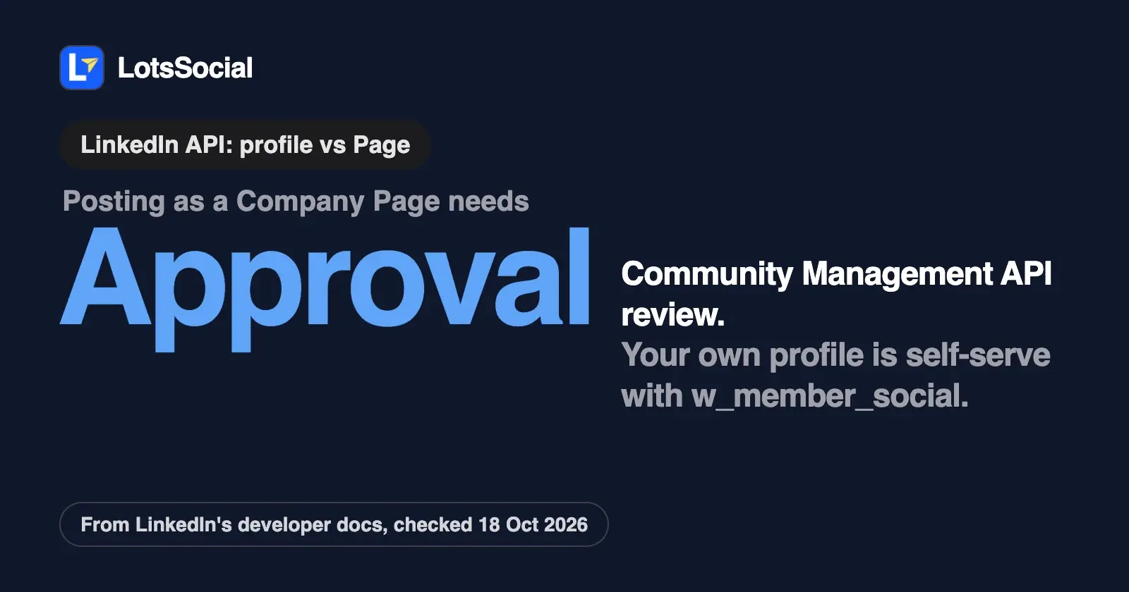 LinkedIn API Access for Posting: Profile vs Page